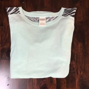 PINK flowy long-sleeve zebra print shirt